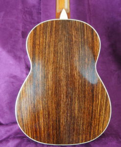 classical concert guitar of the luthier graham caldersmith availaible on our website www.concert-classical-guitar.com cedar table and indian rosewood back and sides, back view