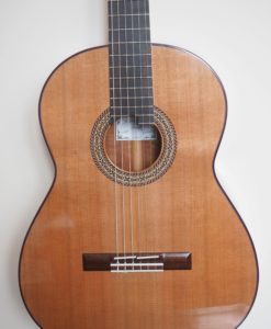 classical concert guitar of the luthier John Price - australie - cedar table and back and sides in myrtle wood, lattice. Powerful sound