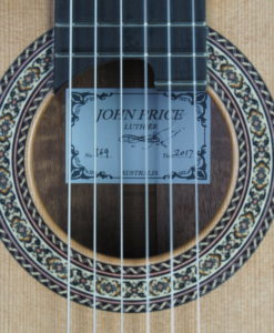 Luthier John Price concert classical guitar lattice