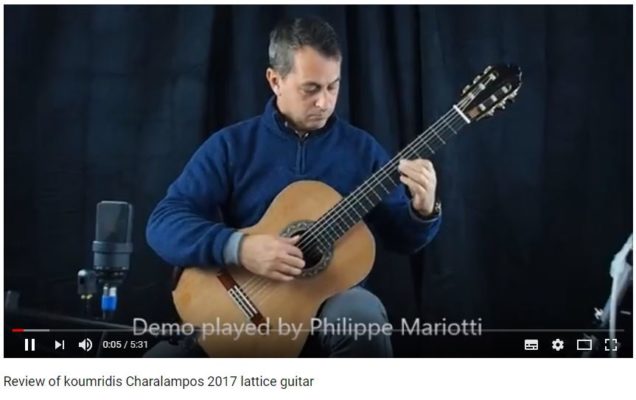 Charalampos Koumridis guitarmaker classical guitar for sale for www.concert-classical-guitar.com played by Philippe Mariotti