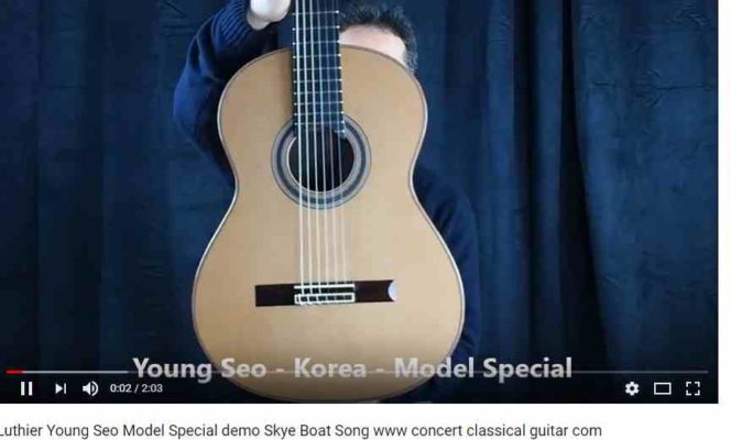 Young Seo guitarmaker classical guitar for sale for www.concert-classical-guitar.com played by Philippe Mariotti guitarist